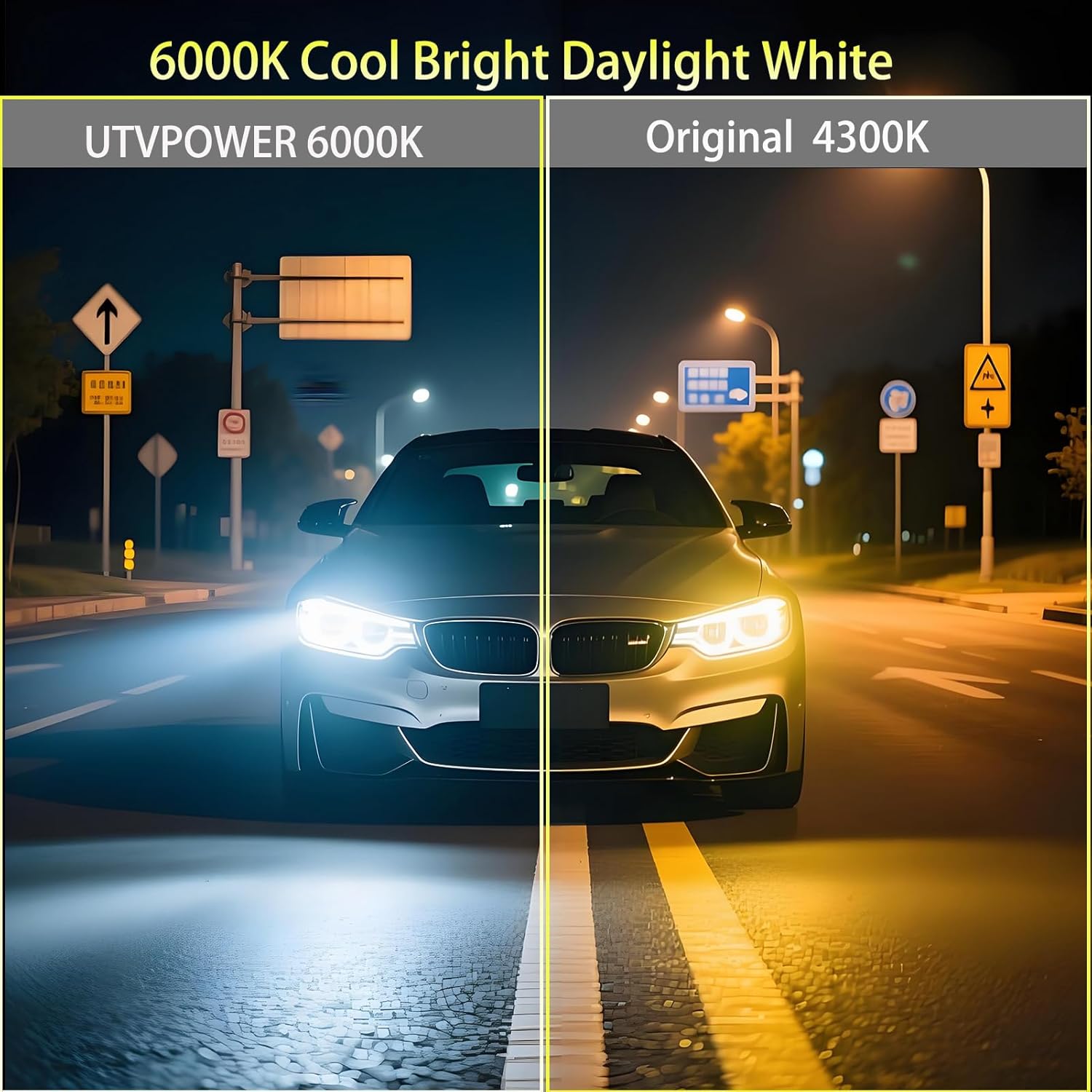 for GMC Sierra 1500 2500 3500 HD Headlights 2016 2017 2018 2019 with 25W D5S Xenon HID Bulb Only, 35W 6000K Cool Bright Daylight White Light, Upgrade D5SC1 OEM 12V 25W DC Headlamp, 2-Pack