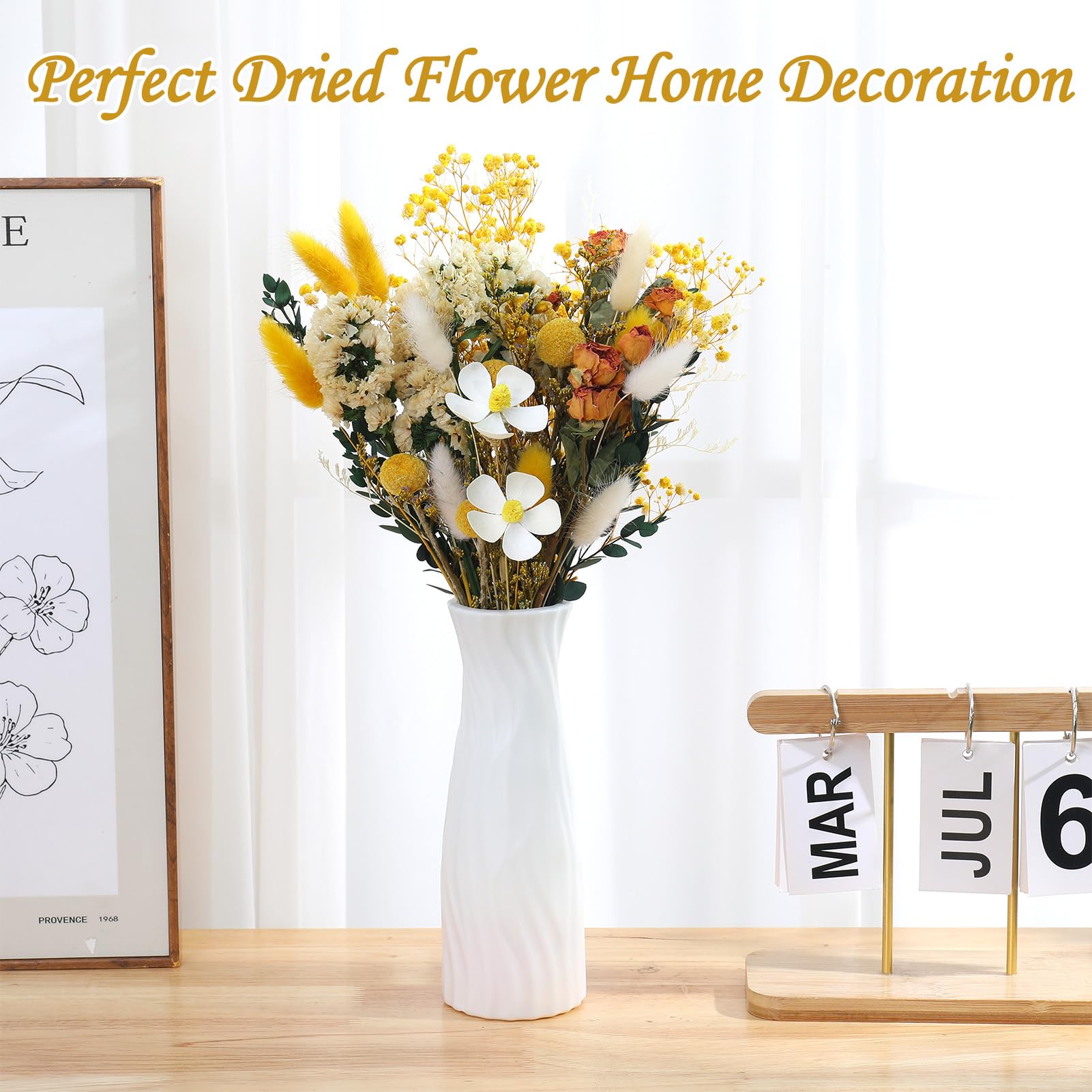 Fiori Secchi Decorativi 30 Pcs Bouquet di Rose Gypsophila Naturali per Vaso Bomboniere