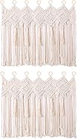 Vista 8 de Osunnus Cortina de macramé para colgar en la pared, cenefa de macramé para ventana y puerta, 40 x 30 pulgadas, decoración de pared de macramé