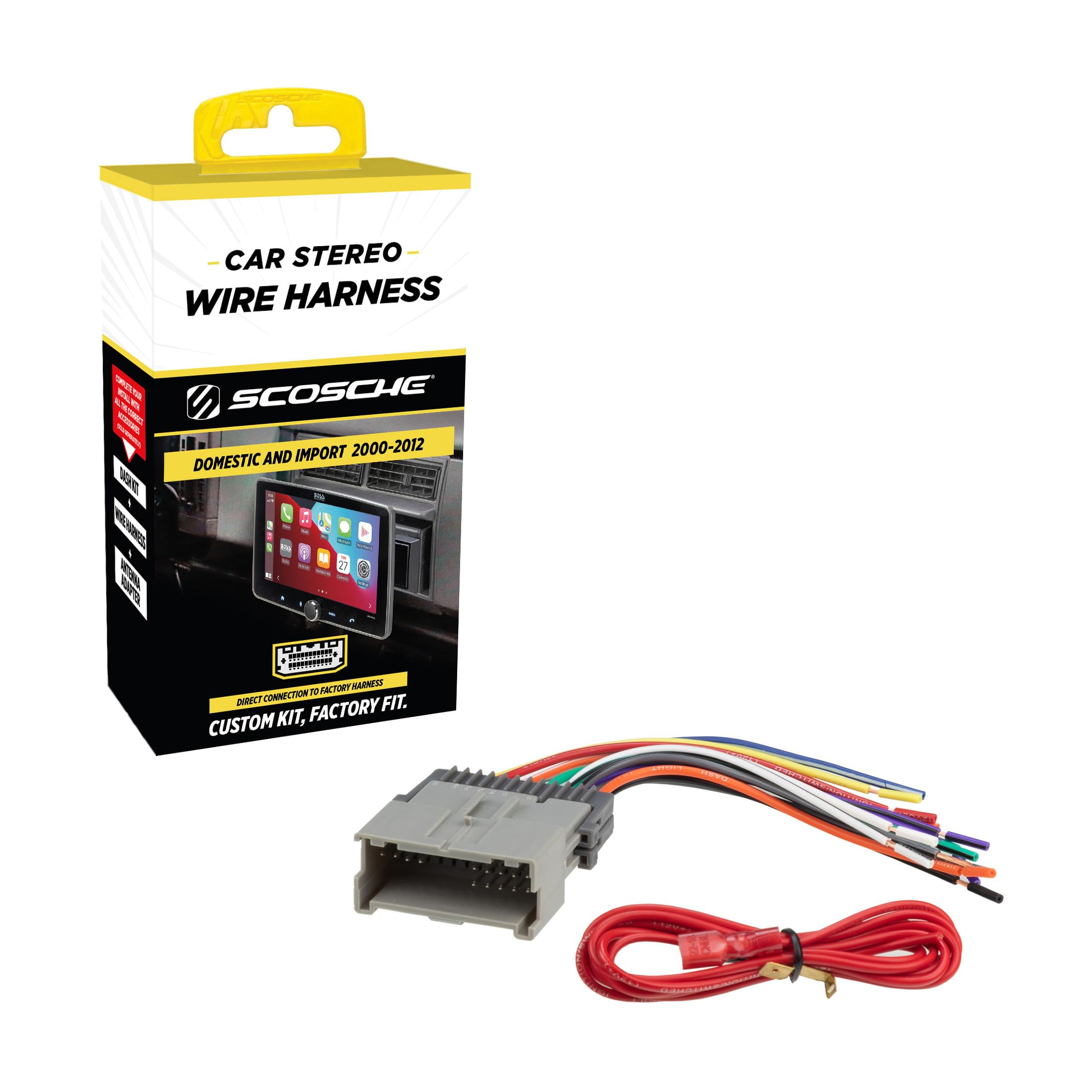 Scosche GM05B Car Radio Wiring Harness Compatible with Select 2000-2012 Non-Amplified GM, Suzuki and Toyota Vehicles - Aftermarket Stereo Wire Harness