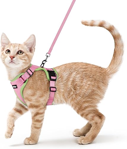 Miniatura 89 de rabbitgoo Cat Harness and Leash for Walking, Escape Proof Soft Adjustable Vest Harnesses for Cats, Easy Control Breathable Reflective Strips Jacket