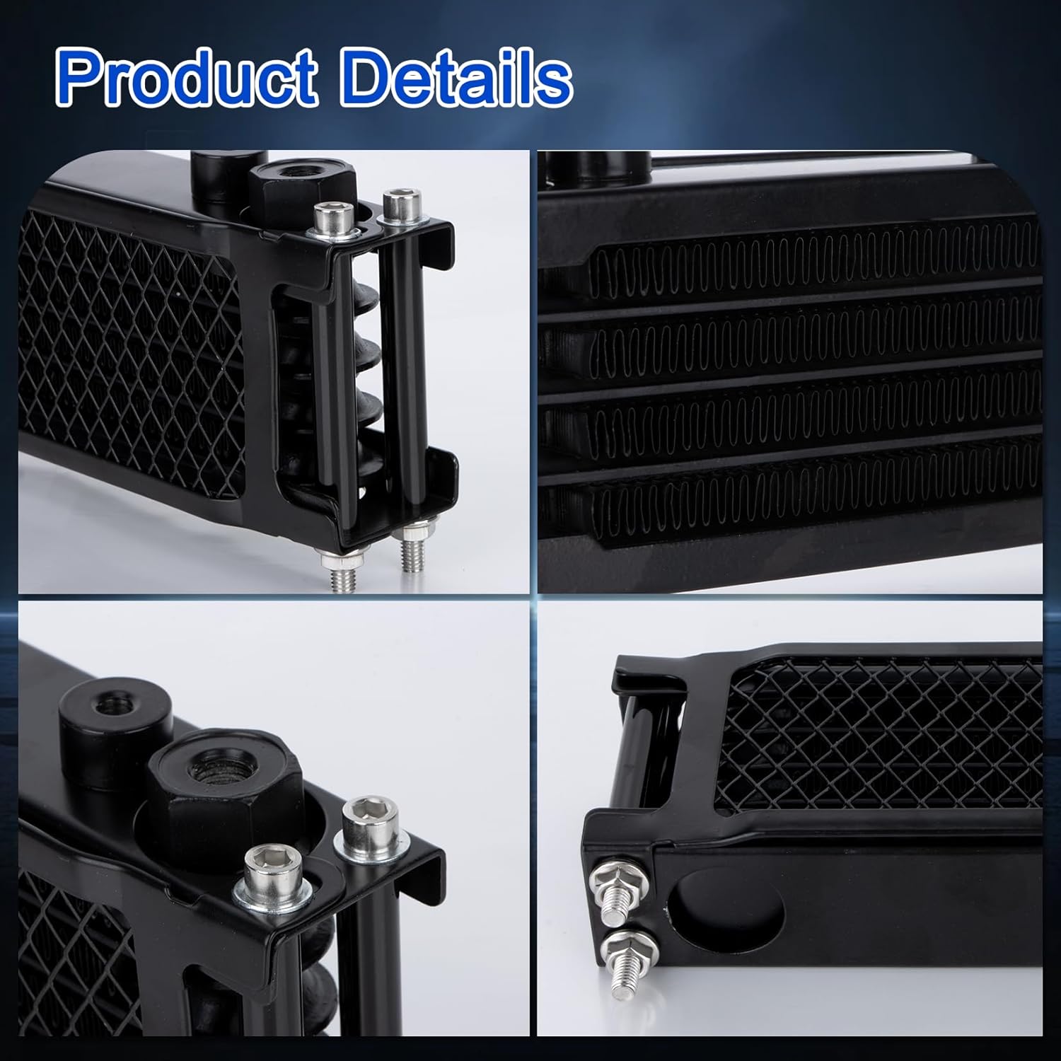 PSLER Motorcycle Oil Cooler - Dirt Bike Radiator for KLX110, CRF50, CRF XR KLX 50/110/125/140cc Dirtbike, Black