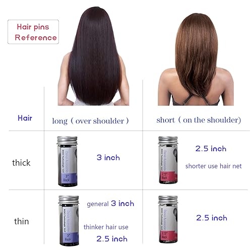 Miniatura 4 de Horquillas para moño ROCST Bobby Pins Clips para ballet mujer niña peluquería salón 12 piezas (2.5 pulgadas, negro, 24 piezas)