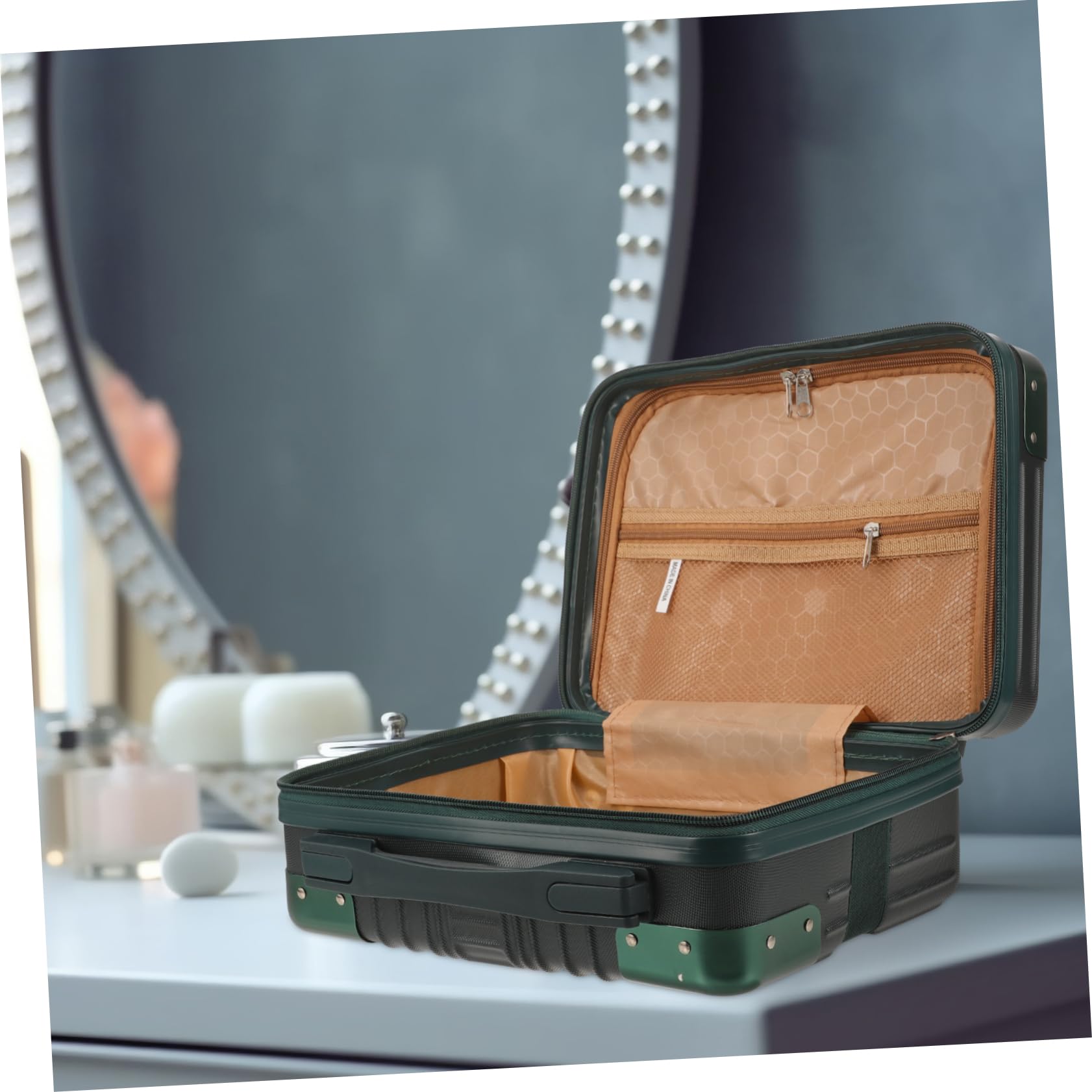 SHERCHPRY Borsa Cosmetica da Viaggio in Abs Verde Portatile per Trucchi e Prodotti per Bagno, Custodia per Viaggi e Spedizioni