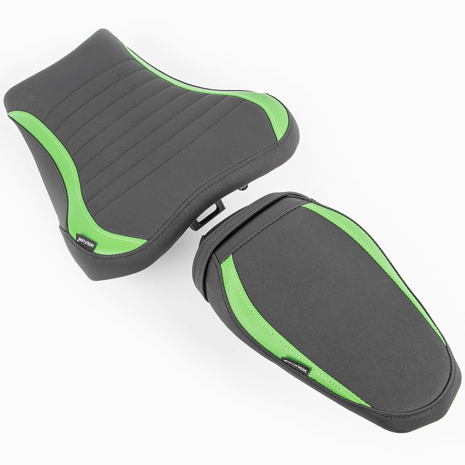 Asiento de confort para motociclista y pasajero para Z900 2017 2018 2019 2020 2021 2022 2023 2024, funda trasera de cuero para conductor solo, cojín trasero para pasajero, verde