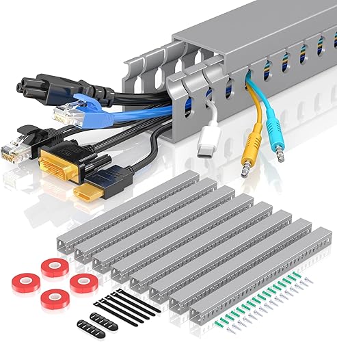 Kit de conductos de cable de ranura abierta, 125.6 pulgadas (8 x 15.7) para rack de servidores, canal de gestión de cables para ocultar red HDMI