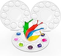 Vista 7 de Hulameda Paletas de bandejas de pintura, paletas de pintura de plástico para niños o estudiantes para pintar en proyectos escolares o clase de arte