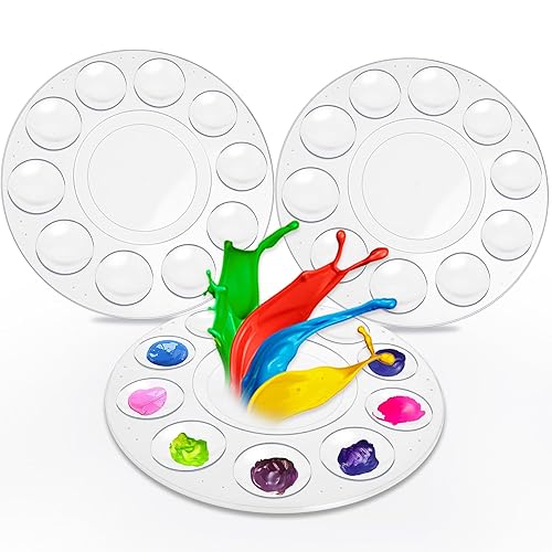 Hulameda 3pcs Paint Palettes, Plastic Paint Tray Palette, Paint Pallet