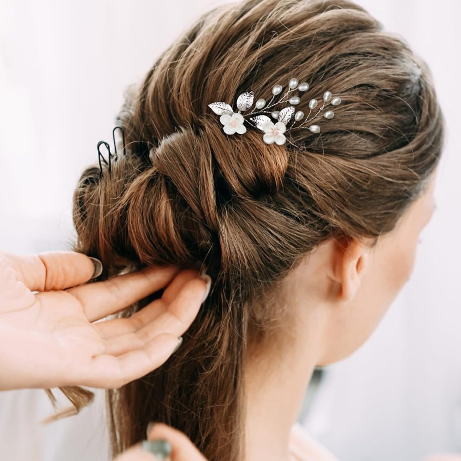 3PCS Flower Hairpin for Bride Wedding Pearl flower rhinestone hair accessories S8eed328482314cc281a4f62eebe94  main image 3