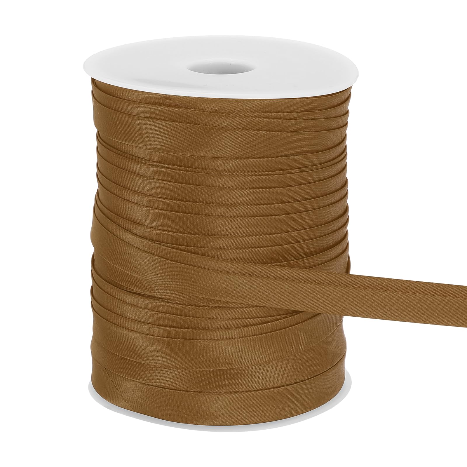 Ruban de biais en satin marron double pli bordure tissu pour ourlet mercerie