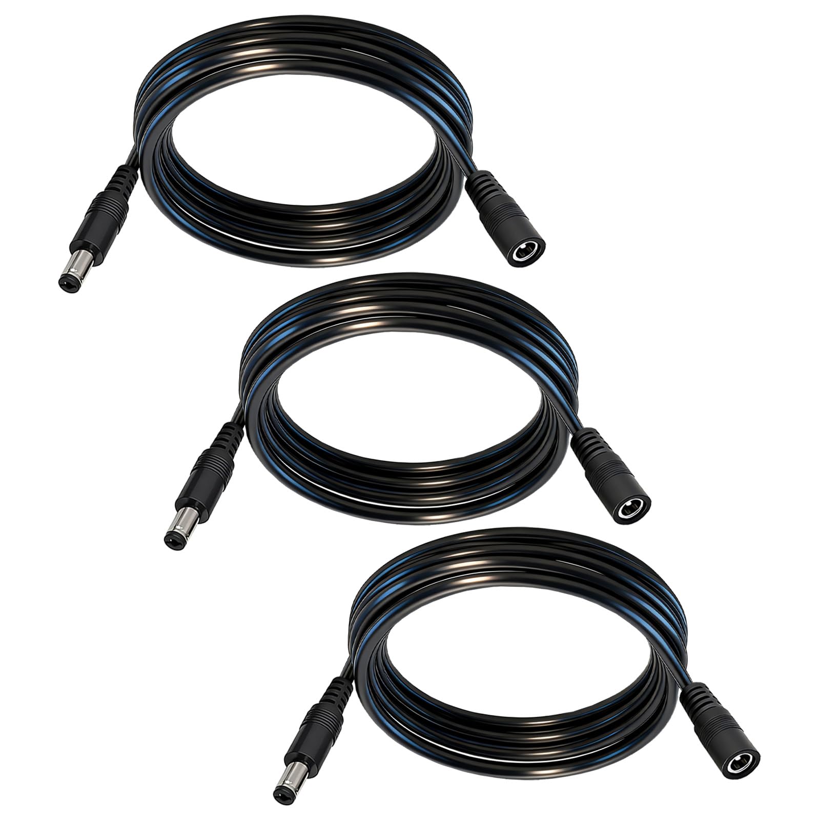 GGIPOWY 5.5mm x 2.1mm DC Power Extension Cable, 3-Pack, 9.8FT