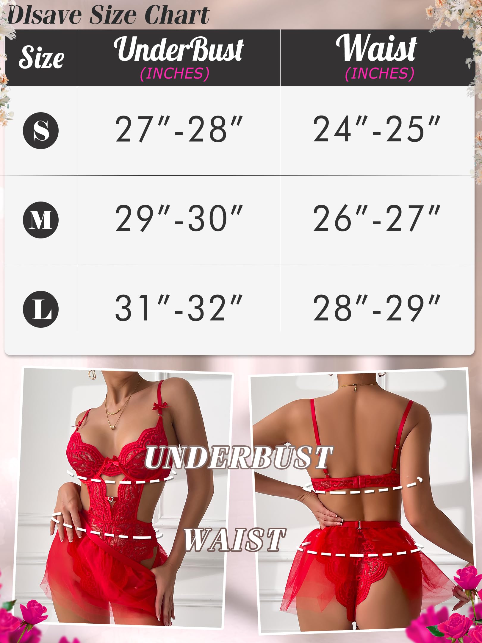 Dlsave Women Sexy Lingerie Set Lace Teddy Lingerie Detachable Mini Skirt Sets