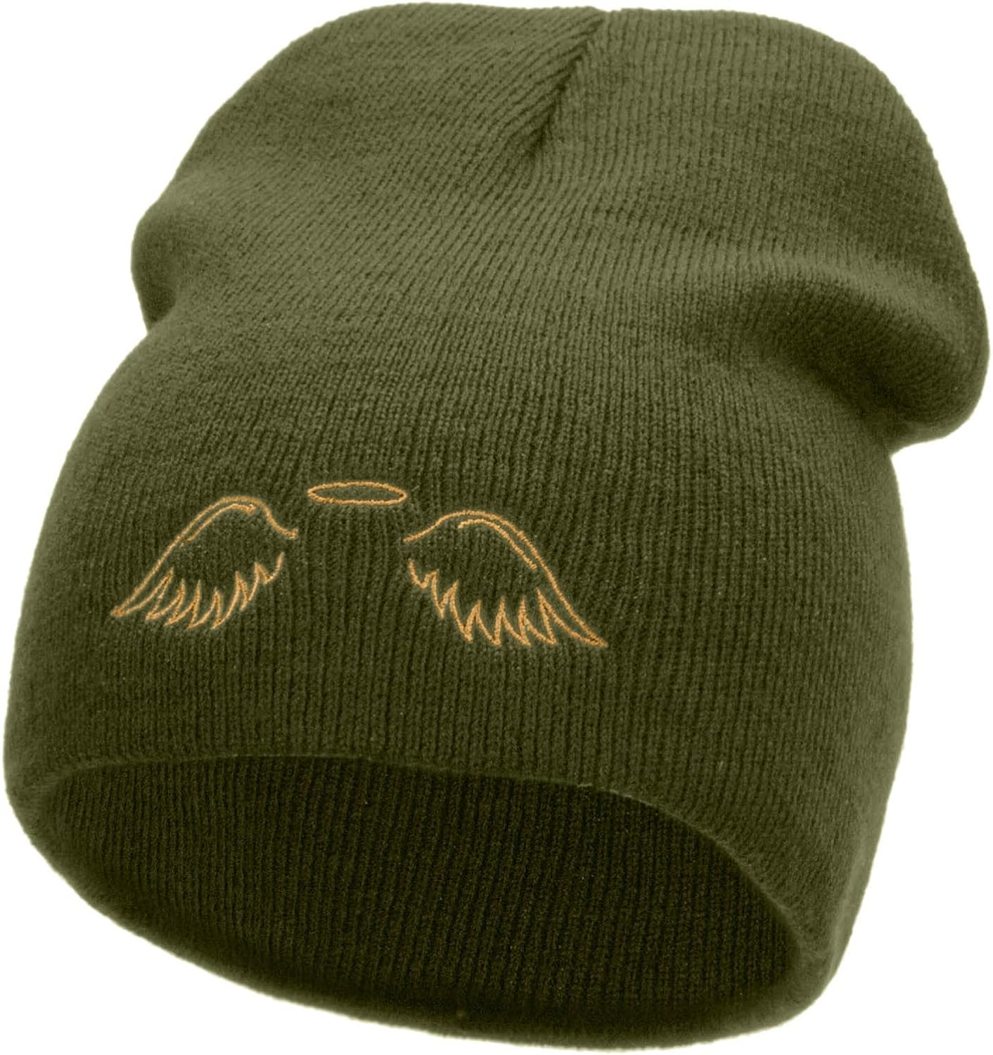 e4Hats.com Angel Wings Embroidered 8 inch Acrylic Short Blank Beanie