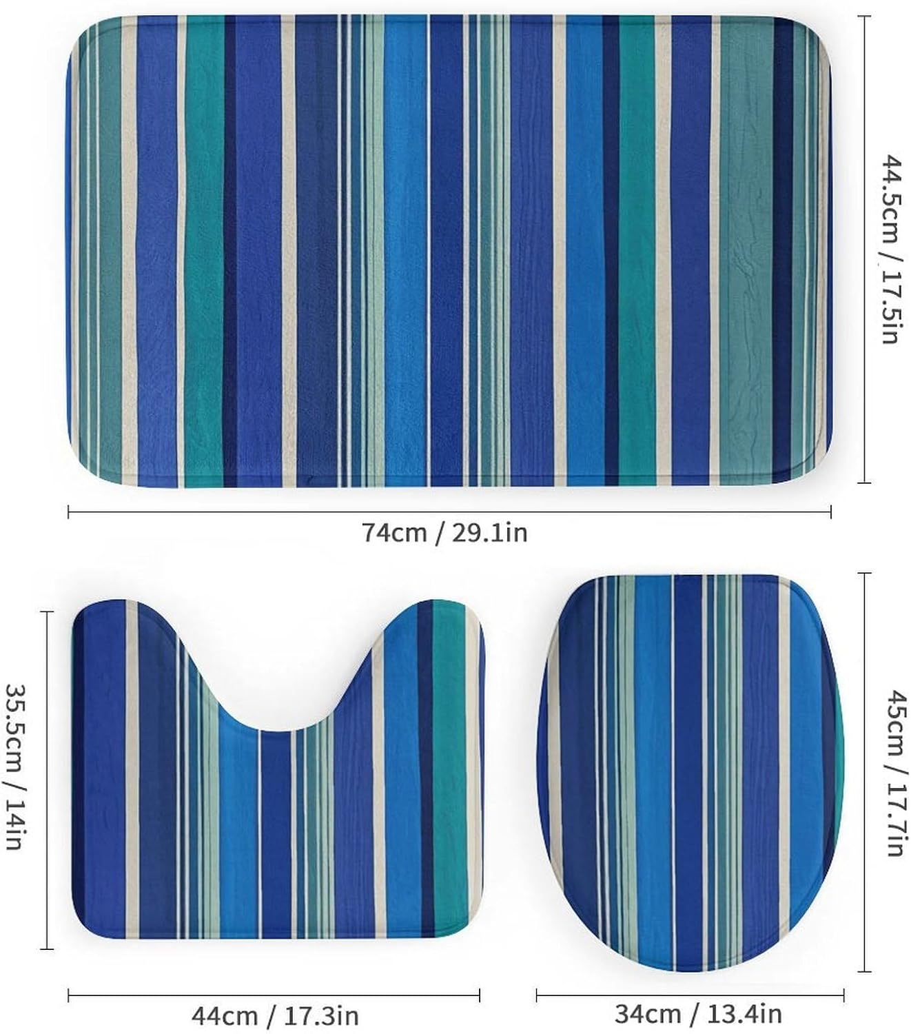 Four Piece Bathroom Set with Toilet Lid Cover and Non-Slip Rugs Minimalist Shower Curtain for Bathroom Set