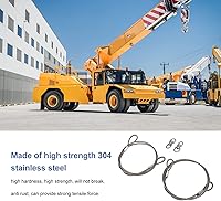 Vista 7 de Cable de elevación de remolque, 2 unidades, 3.3 ft 125542 304 acero inoxidable puerta cable para remolques gorila grúas RV