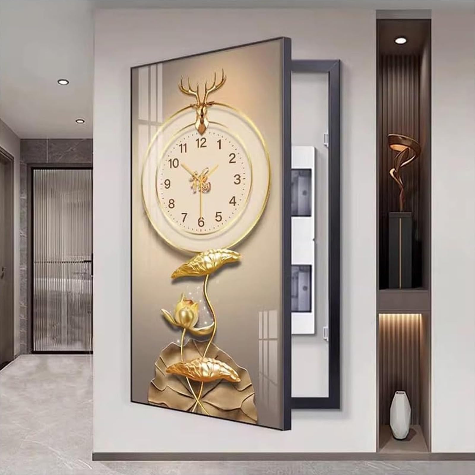 ISOFORMA Circuit Breaker Panels, Wall Mounted Fuse Box Cover, Electrical Panel Cover Decoration Paintings, Aluminum Frame Cabinet for Hide Meter Box