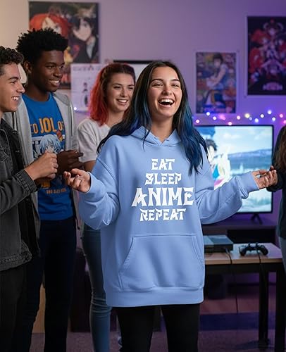 Miniatura 5 de Tstars Divertida sudadera con capucha Otaku para adolescentes y mujeres, sudadera con meme de anime japonés, regalo para fanáticos del manga