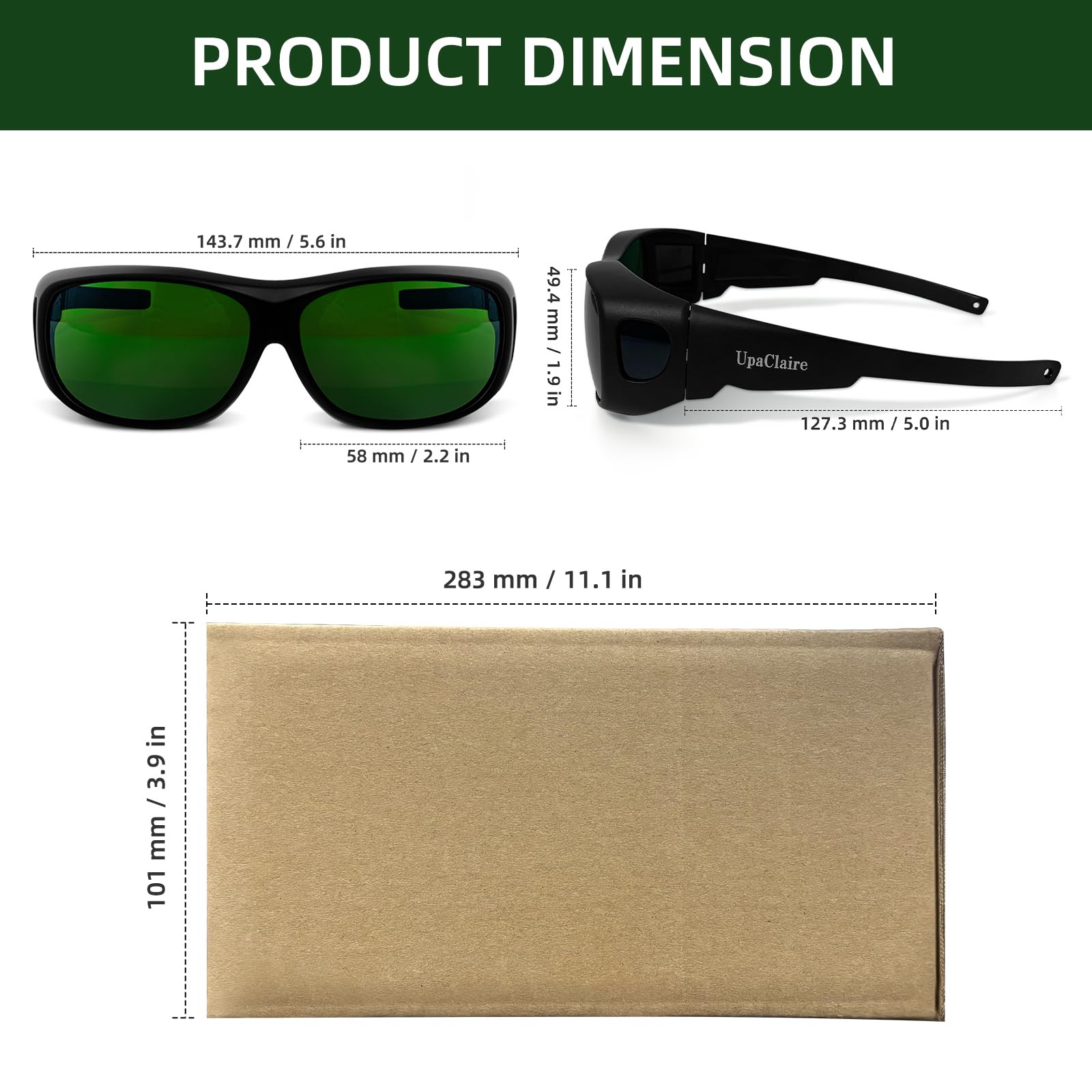 UpaClaire IPL Laser Safety Glasses 200nm-2000nm Protective Goggles Anti-Fog UV400 Protection OD5+ For Ipl Pulsed Light Hair Removal Beauty Therapy 12Pcs