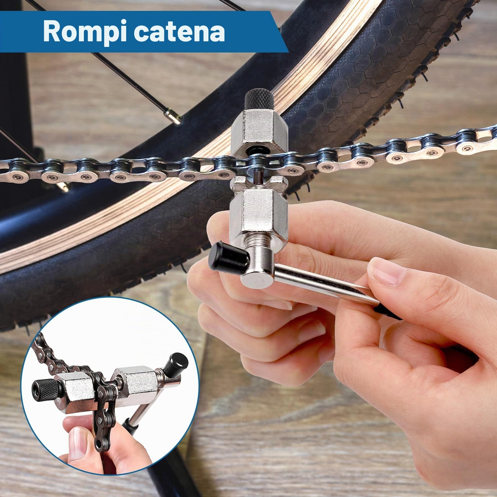 Hejo Catena Bici 6/7/8 Velocità Set,Catena Bicicletta da 1/2 X 3/32 Pollici a 116 Maglie,Catena per Bici con Smagliacatena Bici e Pinza del Link,Catene per Mountain Bike,Bicicletta da Strada e Sport
