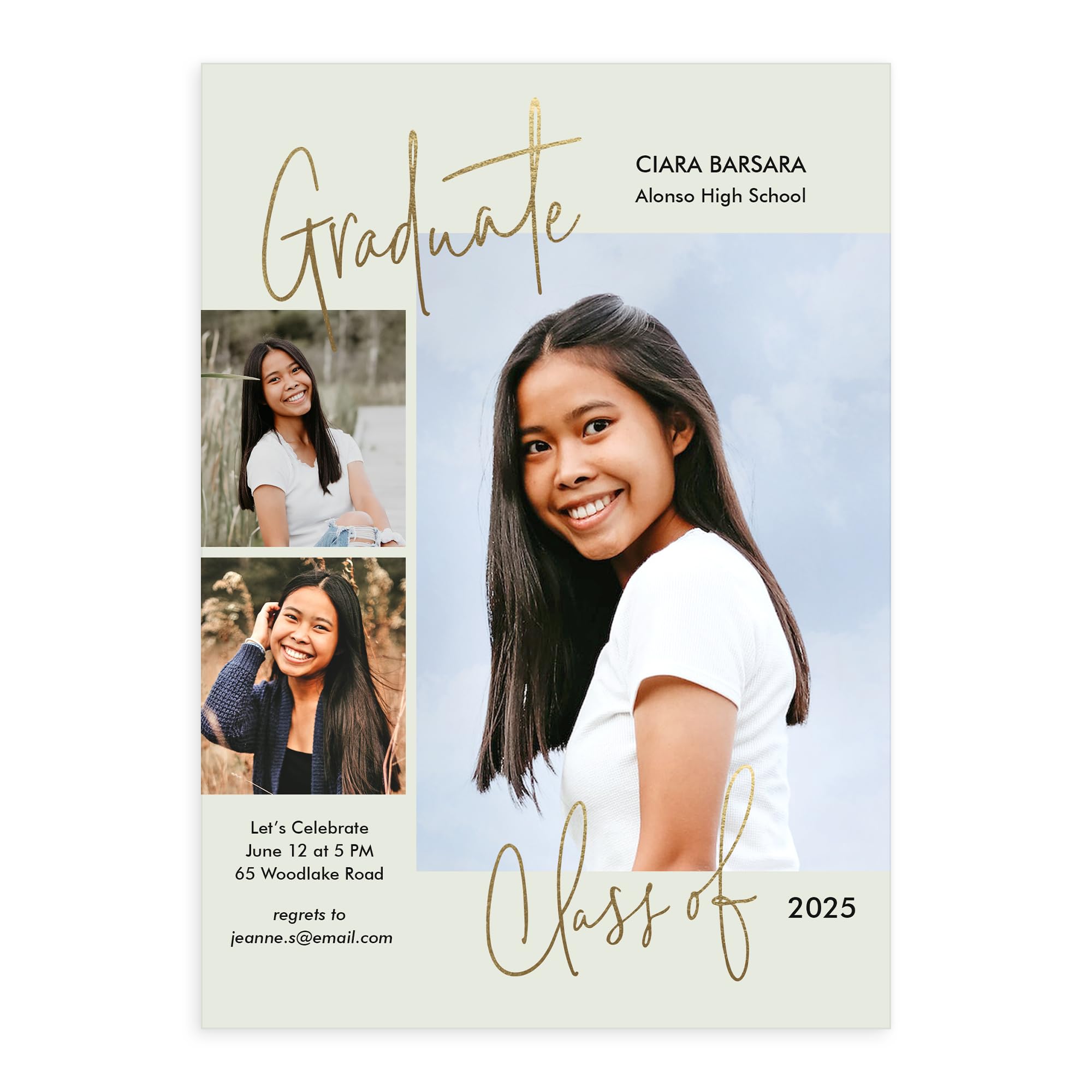 Let's Make Memories Personalized Graduation Announcements Class of 2025-15 Premium Quality Invitations - 5x7 - Custom Photo Cards & White Envelopes -