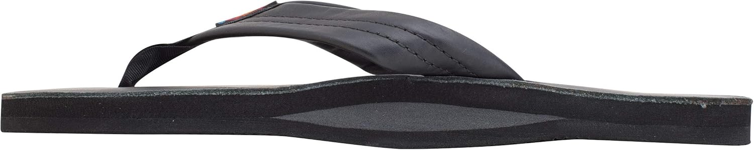 Rainbow Sandals Women's Single Layer Premier Leather Sandal, Black, Ladies 11/10.5-11.5 B(M) US