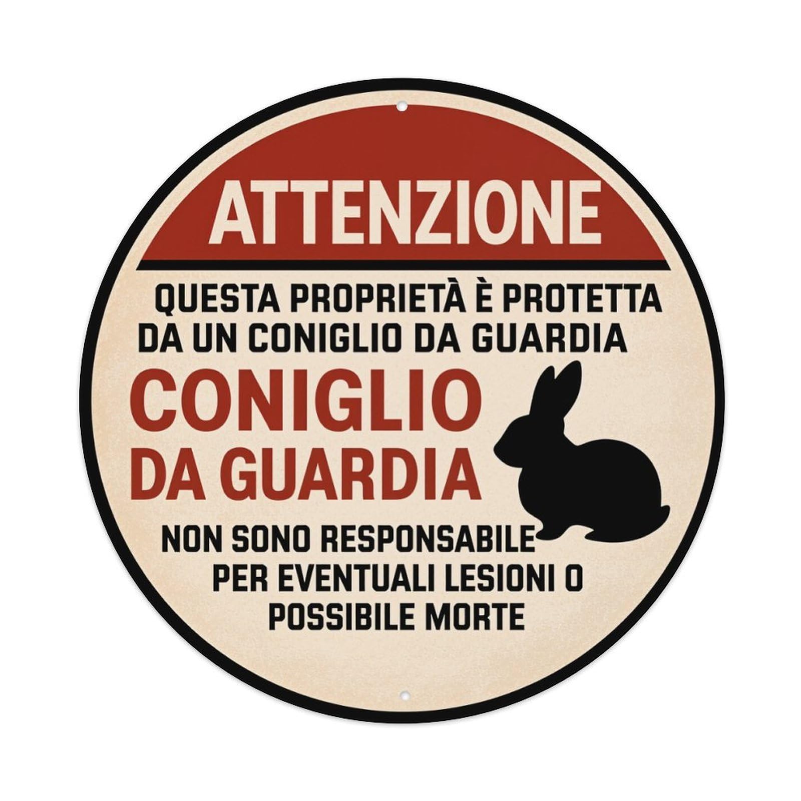 Attention Private Property Guard Rabbit Metal Tin Sign Plaque