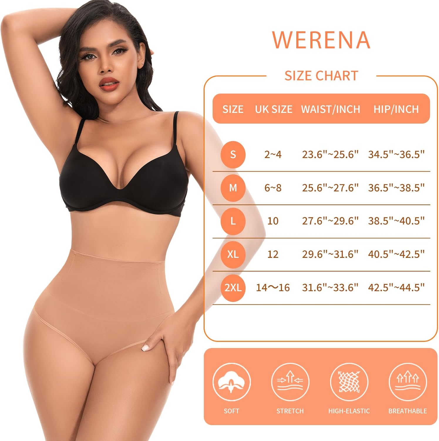 Werena Tummy Control Shapewear Underwear for Women High Waisted Body Shaper Panties Slimming Girdle Shaping Briefs - Image 6