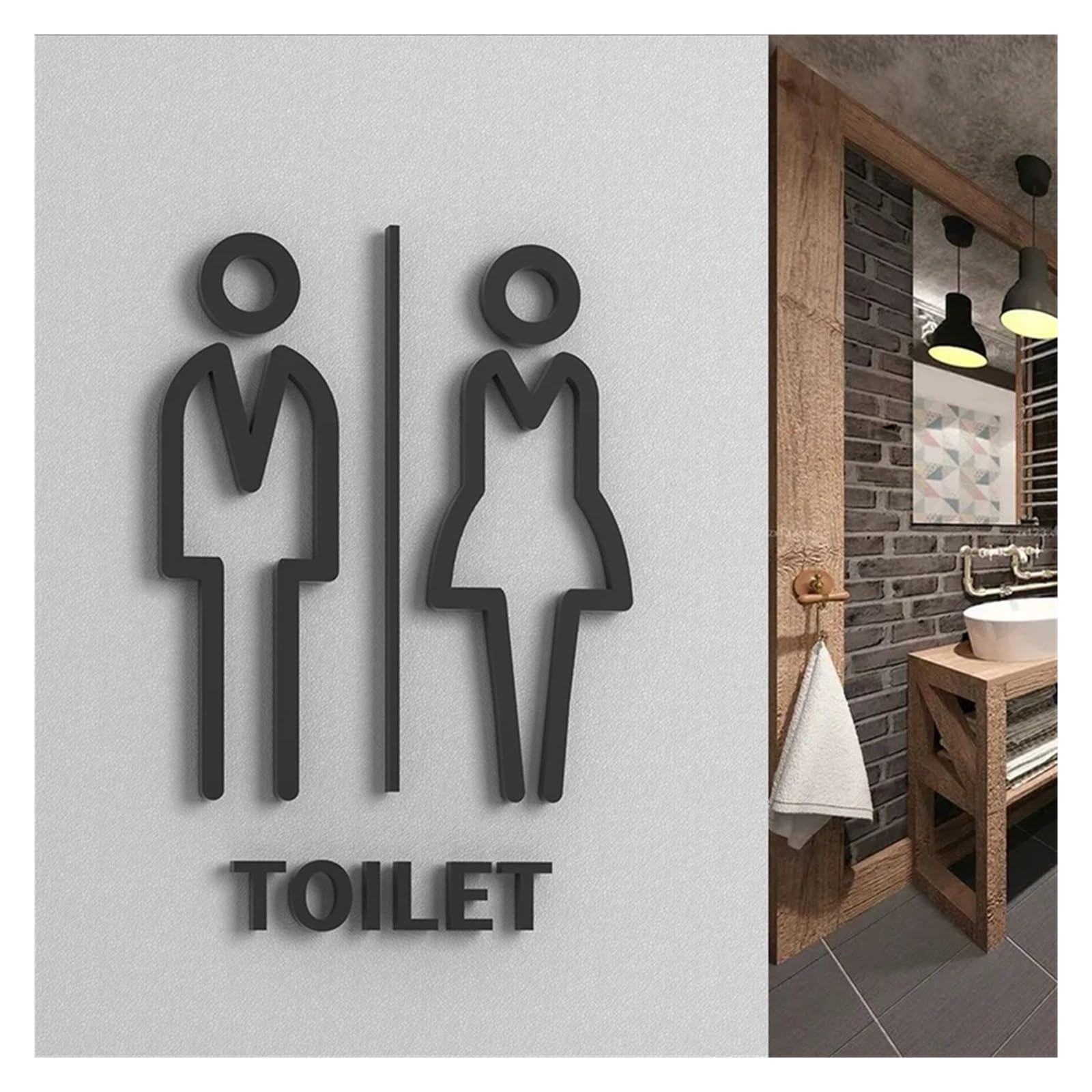cartel baño Letrero de baño for hombres y mujeres.