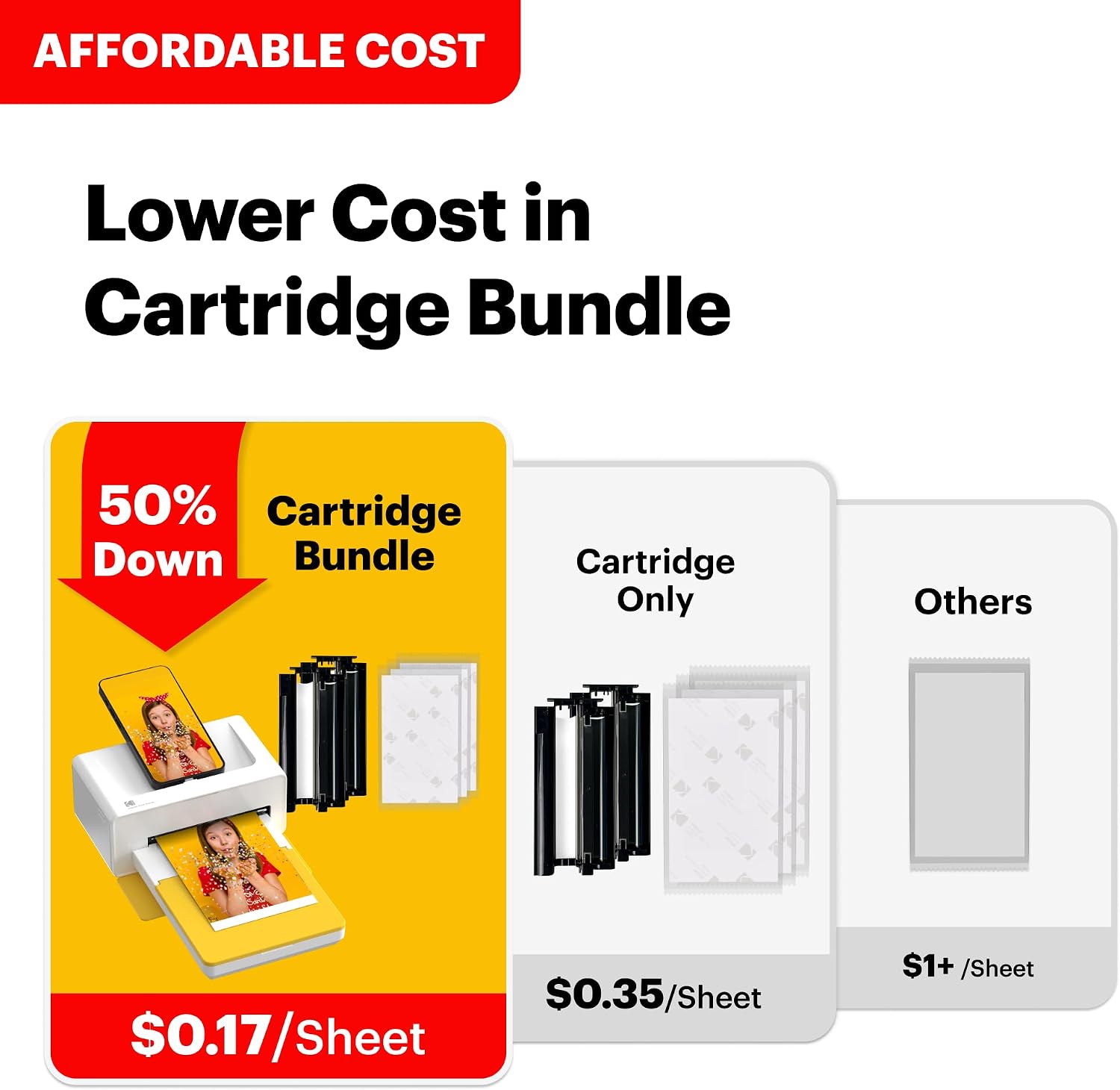 kodak dock plus 4pass instant photo printer (4x6 inches) + 90 sheets gift bundle accessory gift bundle
