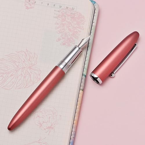 Vista 17 de Asvine Hongdian 620 Pluma estilográfica de metal azul punta extra fina pluma clásica pluma oficina escritura con caja de metal