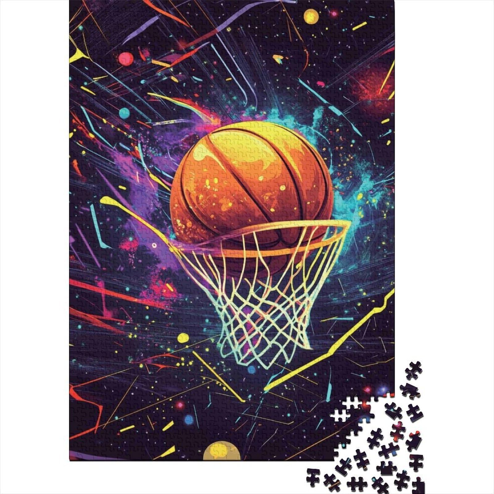 3D Printed Basketball Splash Fitted Sheet Microfiber Vibrant Sports Net Mattress Cover for Bedroom Dorm Decor 90x200x25cm
