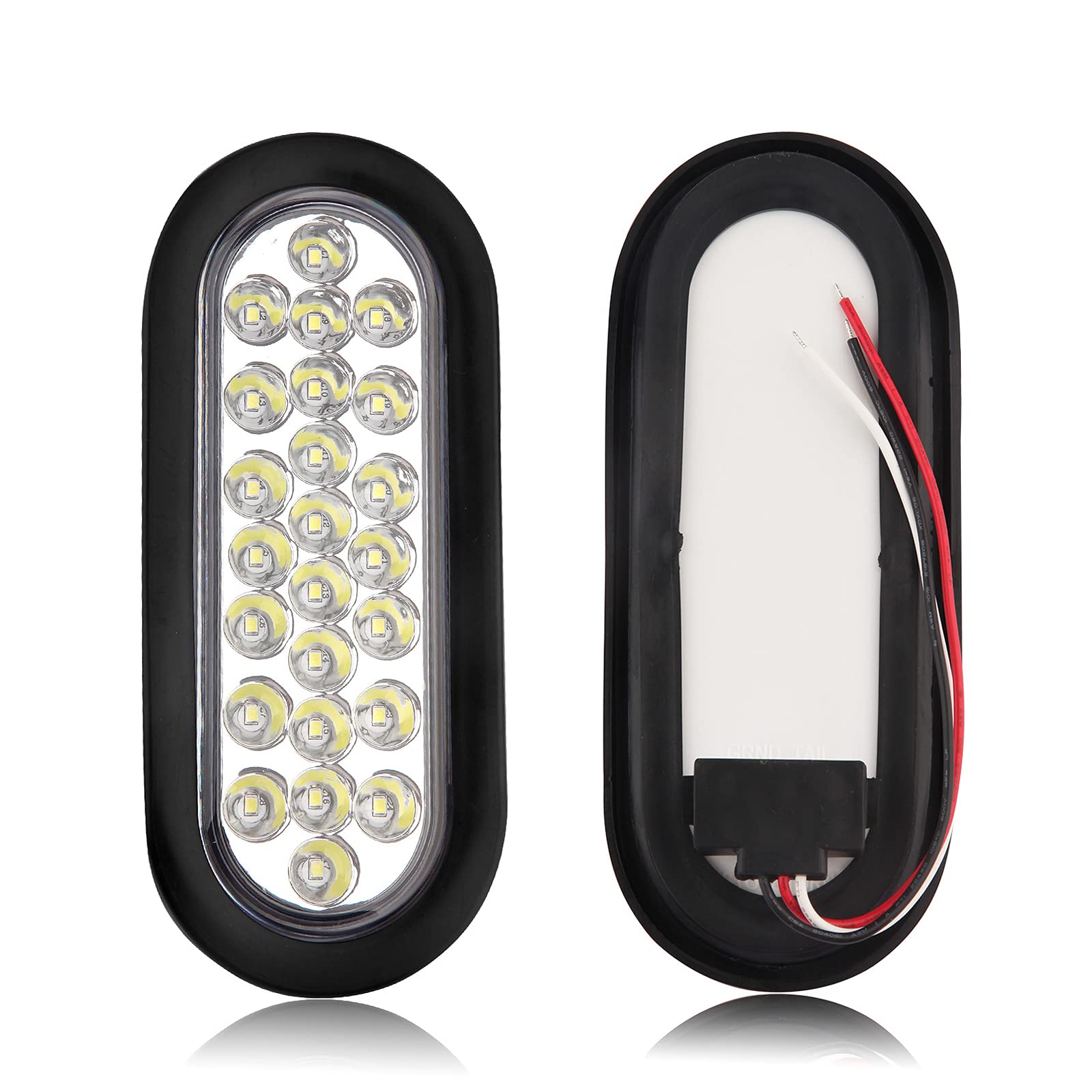 円形LEDテールライト 6個セット Amazon | 6インチ 楕円形 ストップターン テールライト 24 LED