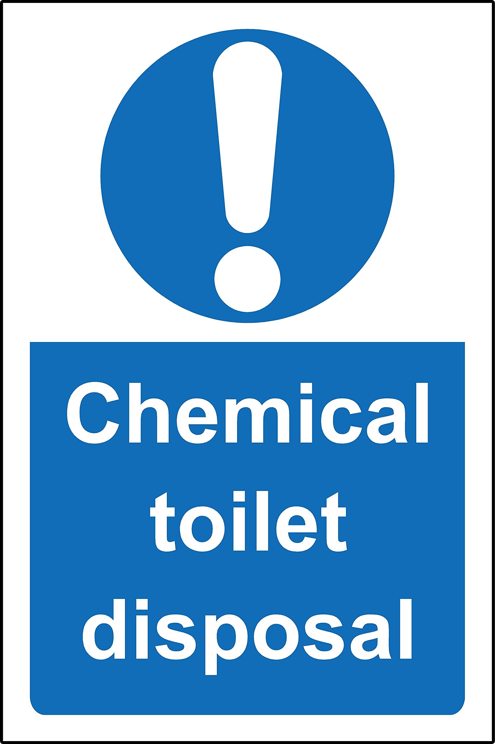 Chemical toilet disposal Safety sign - 1.2mm Rigid plastic 400mm x 300mm