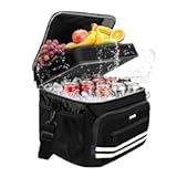 Insulated Lunch Box for Men & Women - 26L X Large Lunch Bag&comma; Leak-Proof Cooler Lunch Bag&comma; Adjustable Strap&comma; Ideal for Work&comma; Picnic&comma; Travel 14&period;6"×11&period;5"×9&period;5" &lpar;Black&rpar;