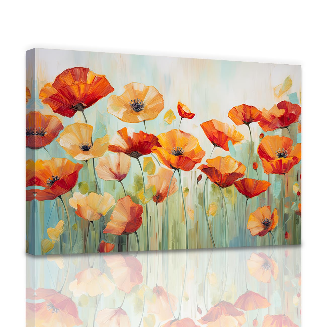 Amazon.com: QIXIANG Orange Flower Wall Art Poppy Flower canvas prints ...