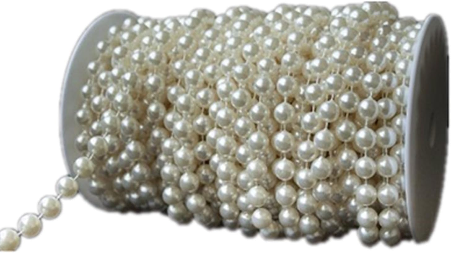 Huajun 10 Mm Large Ivory Pearls Faux Crystal Beads By the Roll for Flowers Wedding Party Decoration