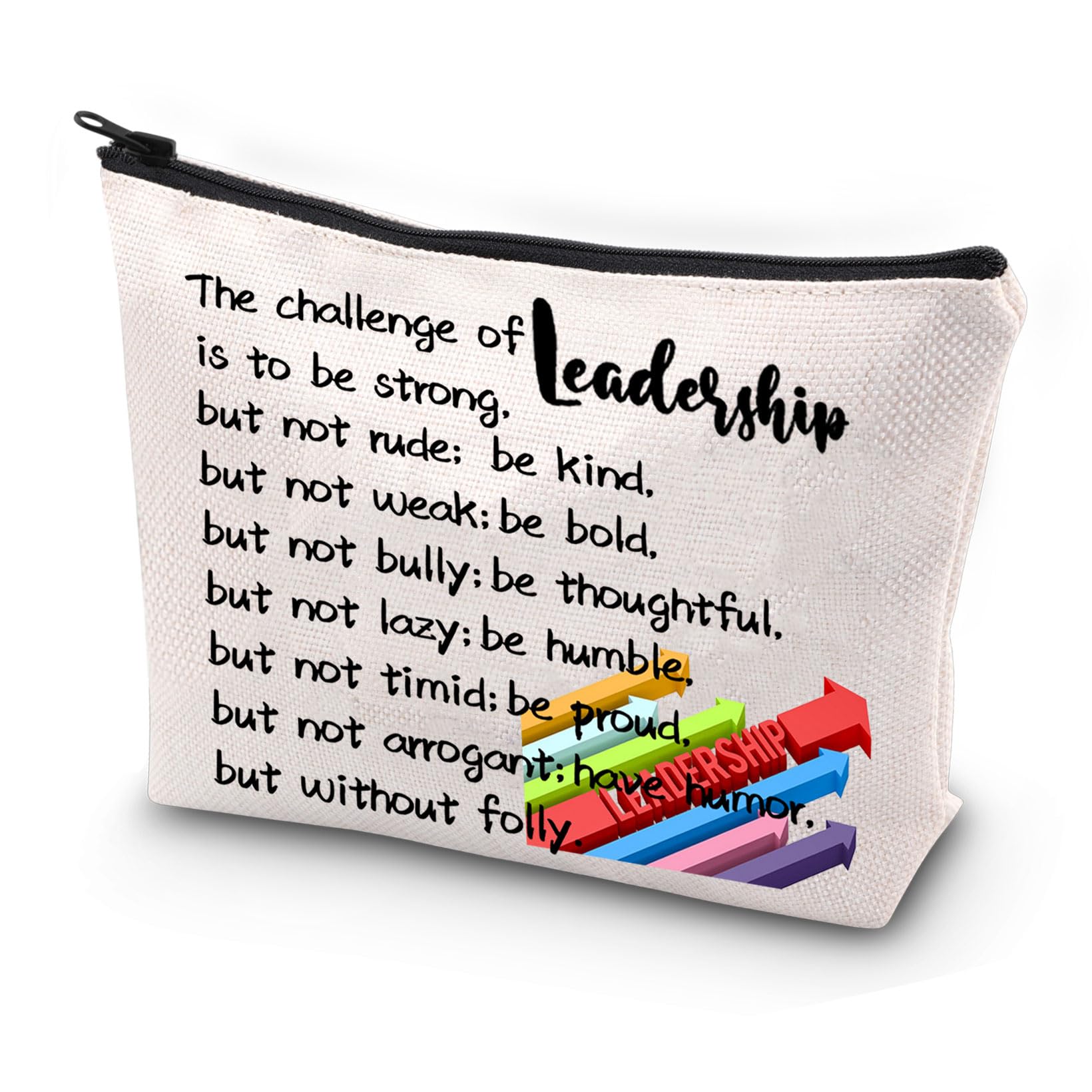 FEELMEMLeadership Gift Makeup Bag The Challenge of Leadership Leader Boss Appreciation Gifts Boss Day Leaders Thanks Gift
