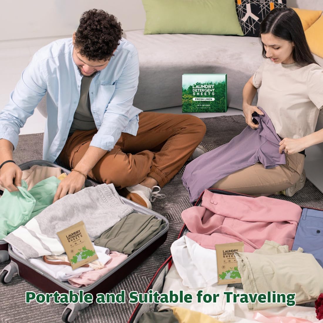 Laundry Deternt Sheets, Fresh Linen Scent- 30 Sheets, Eco-Friendly