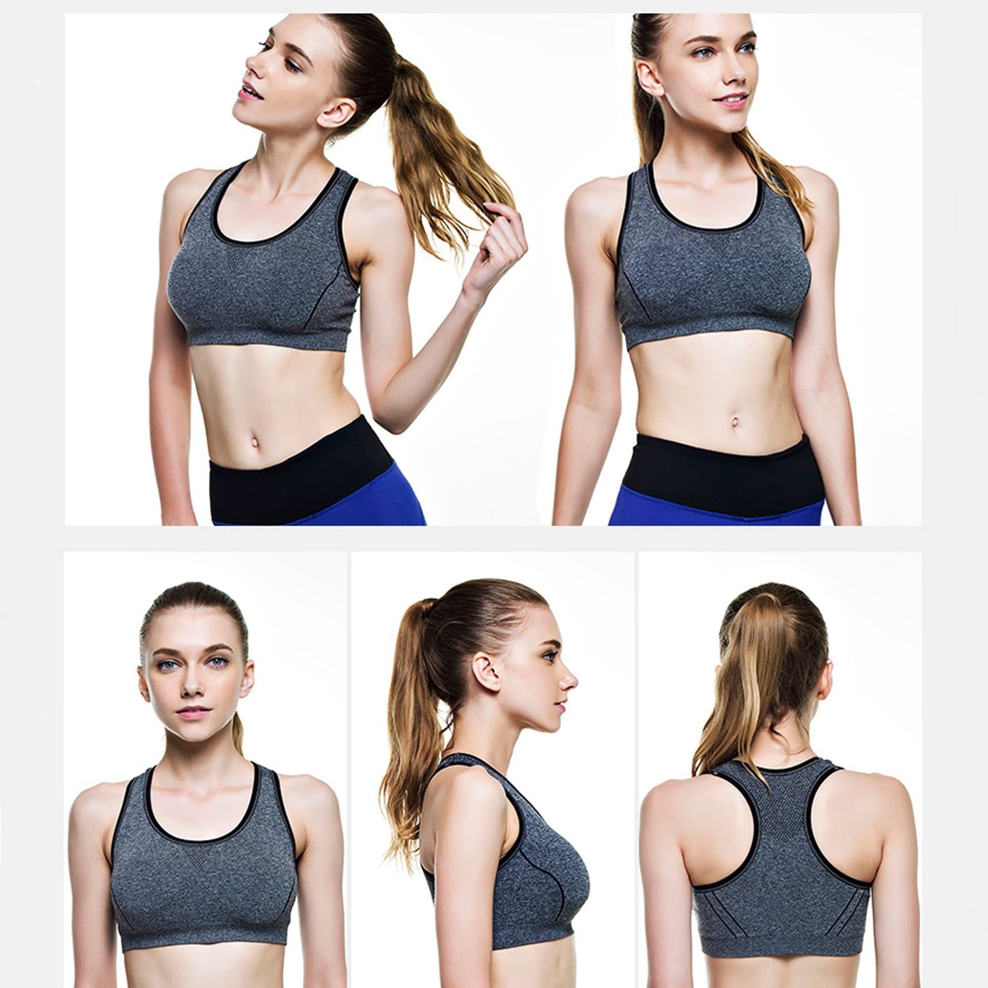 WENJUN Sujetador deportivo inalámbrico de alto impacto para mujer, con espalda cruzada, cobertura completa para uso diario, 2 unidades (color: H, tamaño: XL)