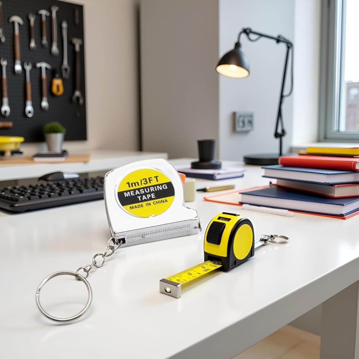 5 PCS Keychain Tape Measure Twin Scale Metric and Inches Measuring Tape Automatic Soft Steel Tape Measure Keychain Mini 3ft,for Birthday Party Favors and Daily Use