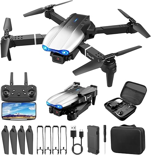 Drones plegables con cámara 4K HD FPV, cuadricóptero aéreo portátil Rc, modo de retención de altitud sin cabeza, ajuste de velocidad de inicio,