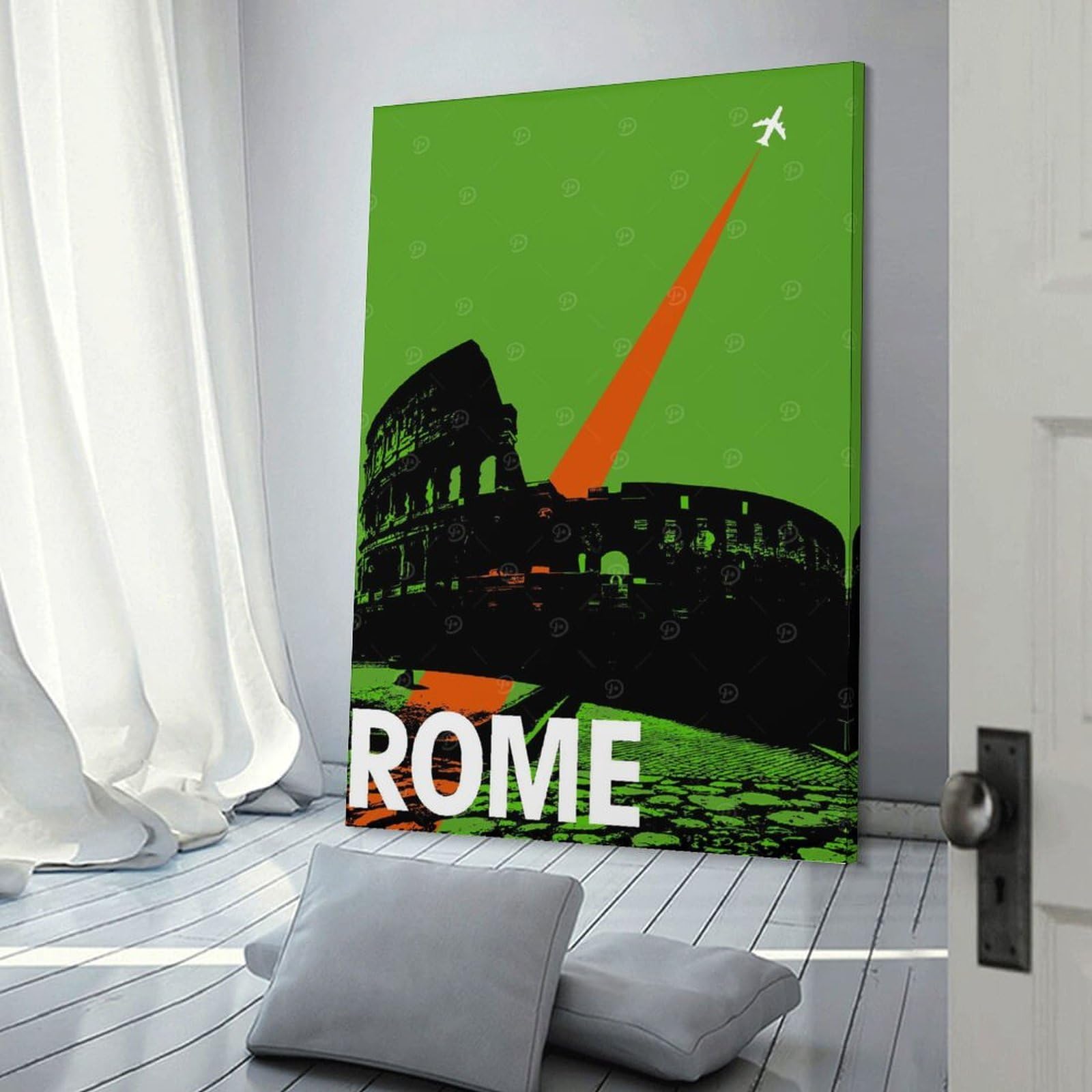 Junmoney Rome Travel Wall Picture Print 24x36inch(60x90cm), for Picture Wall Styling in Lounge Or Bedroom, Ideal for Building A Coordinated Art Wall