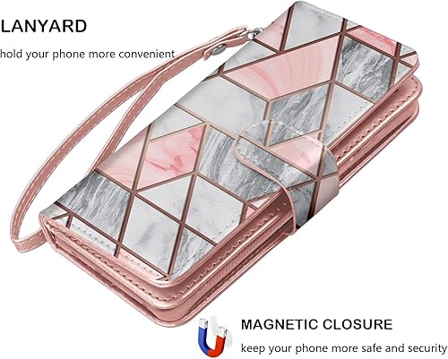 Miniatura 6 de Njjex Funda tipo cartera para Motorola Moto G 5G 2022, para Moto G 5G 2022, 9 ranuras para tarjetas Funda de piel sintética para tarjetas de crédito