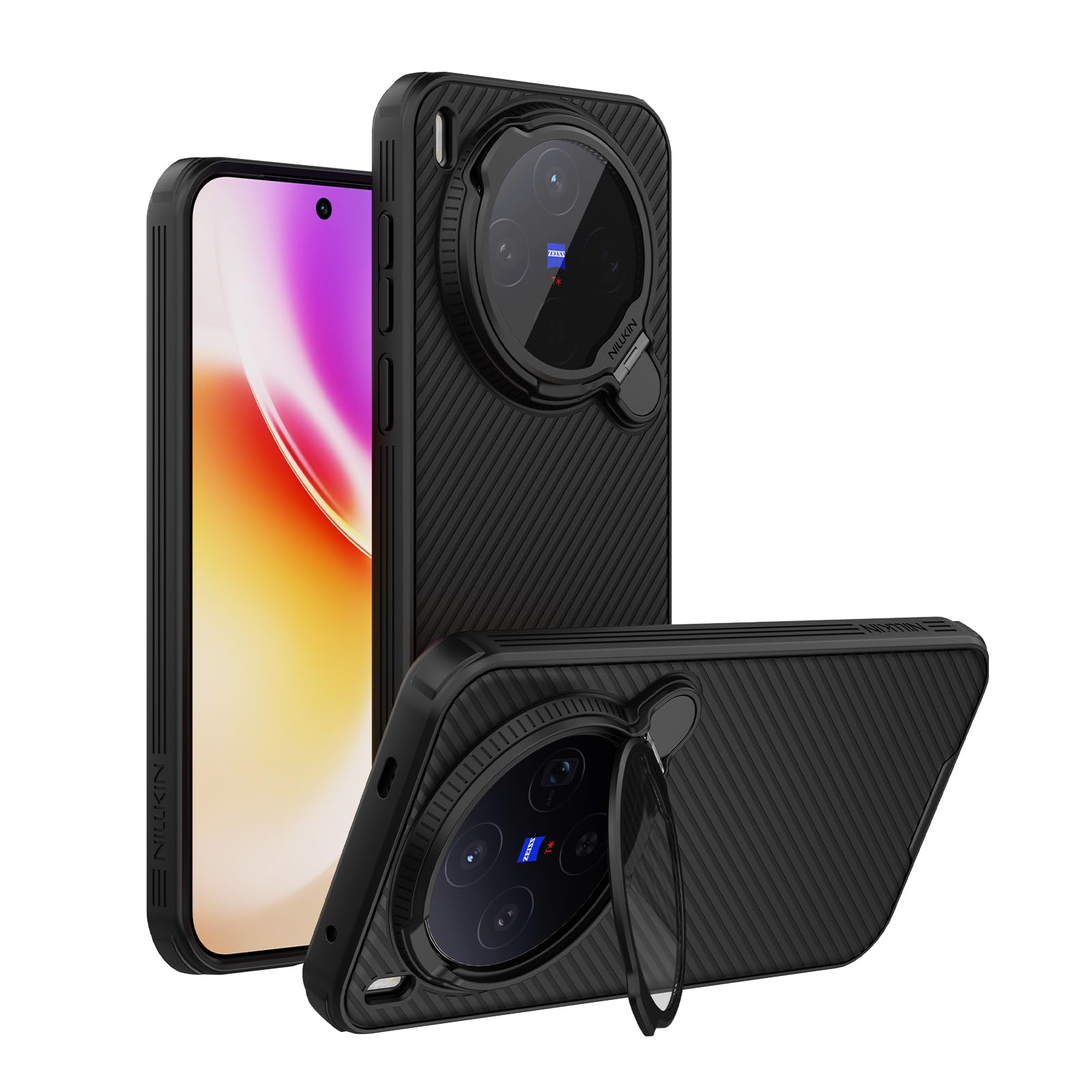 PRITO for Vivo X300 Case with Camera Cover, Compatible with MagSafe, Full Camera Protection, Shockproof Protective, Adjustable Kickstand, Case with Stand. (Black, X300)-image-35