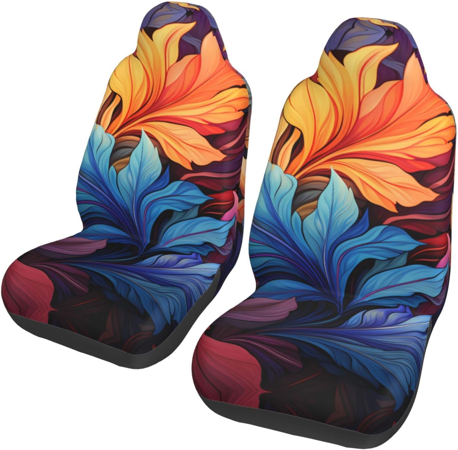 Universal Colorful Plant Leaves Printed car seat Covers are Suitable for Most Seats in Trucks, Vans, and Other Similar Vehicles.