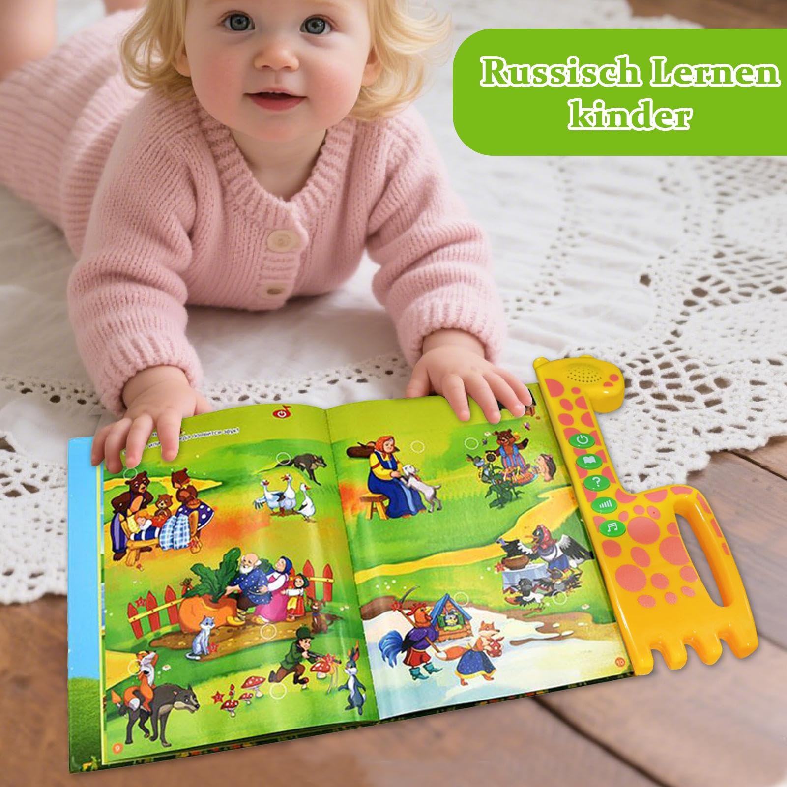 Libros con sonido, libro educativo interactivo en ruso para niños, pantalla y herramienta de aprendizaje de audio para práctica, hogar, viajes, escuela, uso diario