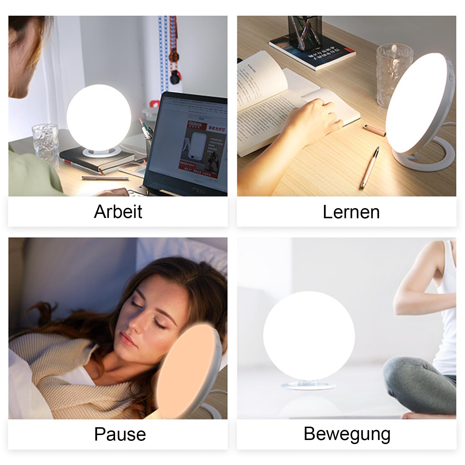 HOSPAOP Lampada di terapia 10000 Lux LED senza UV, lampada di giorno con dimmer continuo e 3 temperature di colore, lampada luce diurna a spettro pieno per casa, ufficio, ufficio