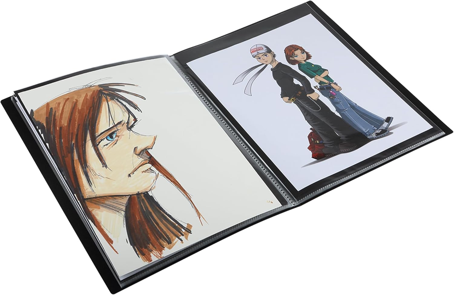 Stein Design GoSee Professional Archival Art or Photo Portfolio Binder, 9"x12" - Organizer w/Rigid Cover, 24 Double-Sided Acid-Free Pages with Side Welded Seam Sleeves & Dividers, No Ghost Print