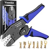 Crimping Tool for Non-Insulated Open Barrel Terminals-AWG 20-10 Ratchet Wire Crimper Tool-Wire Terminal Crimper-For Molex Female Male Spades Bullet