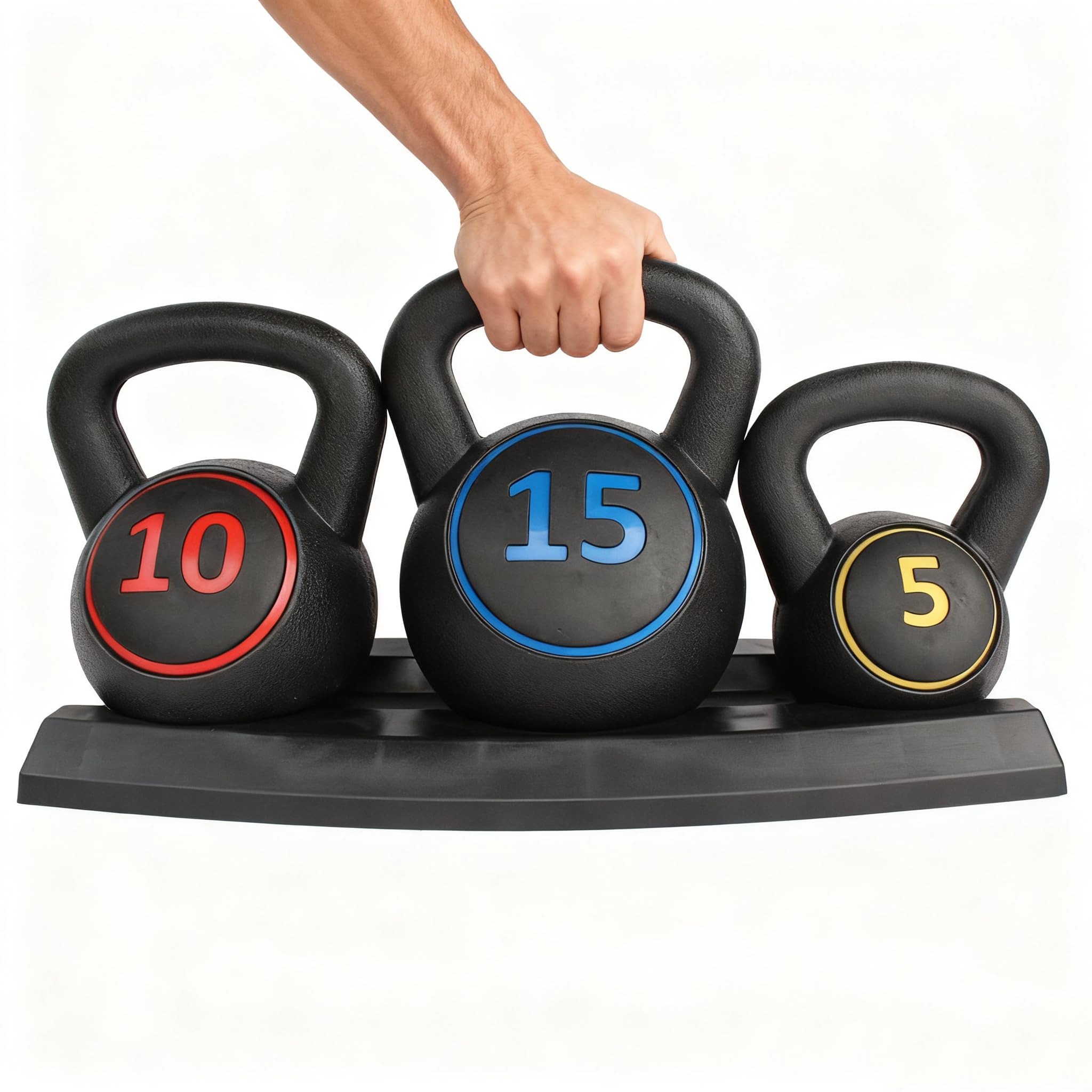 Kettlebell Set 5/10lbs, rutschfester Griff, Krafttraining | Ergonomischer Griff, robust, platzsparend, ideal für Anfänger & Zuhause